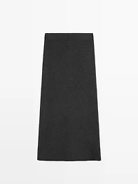 Double-faced midi skirt