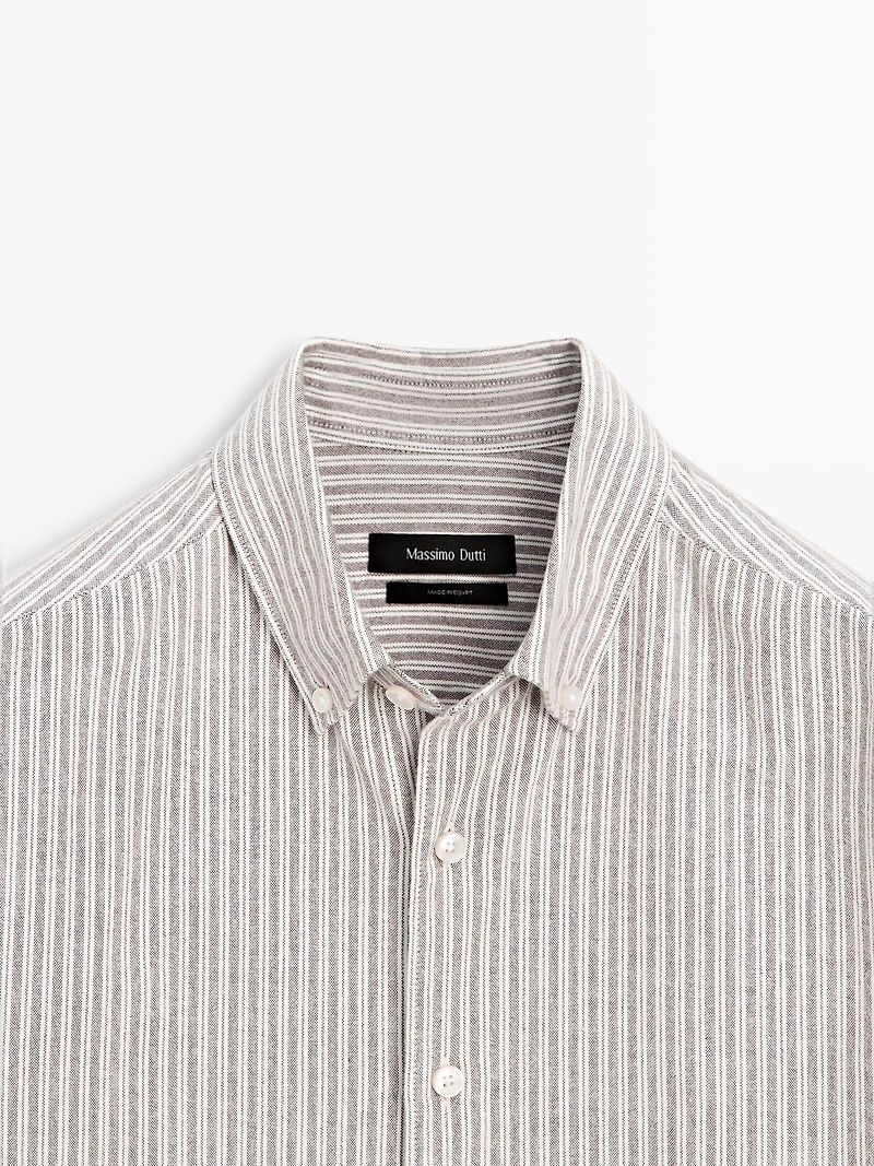 100% cotton striped Oxford shirt