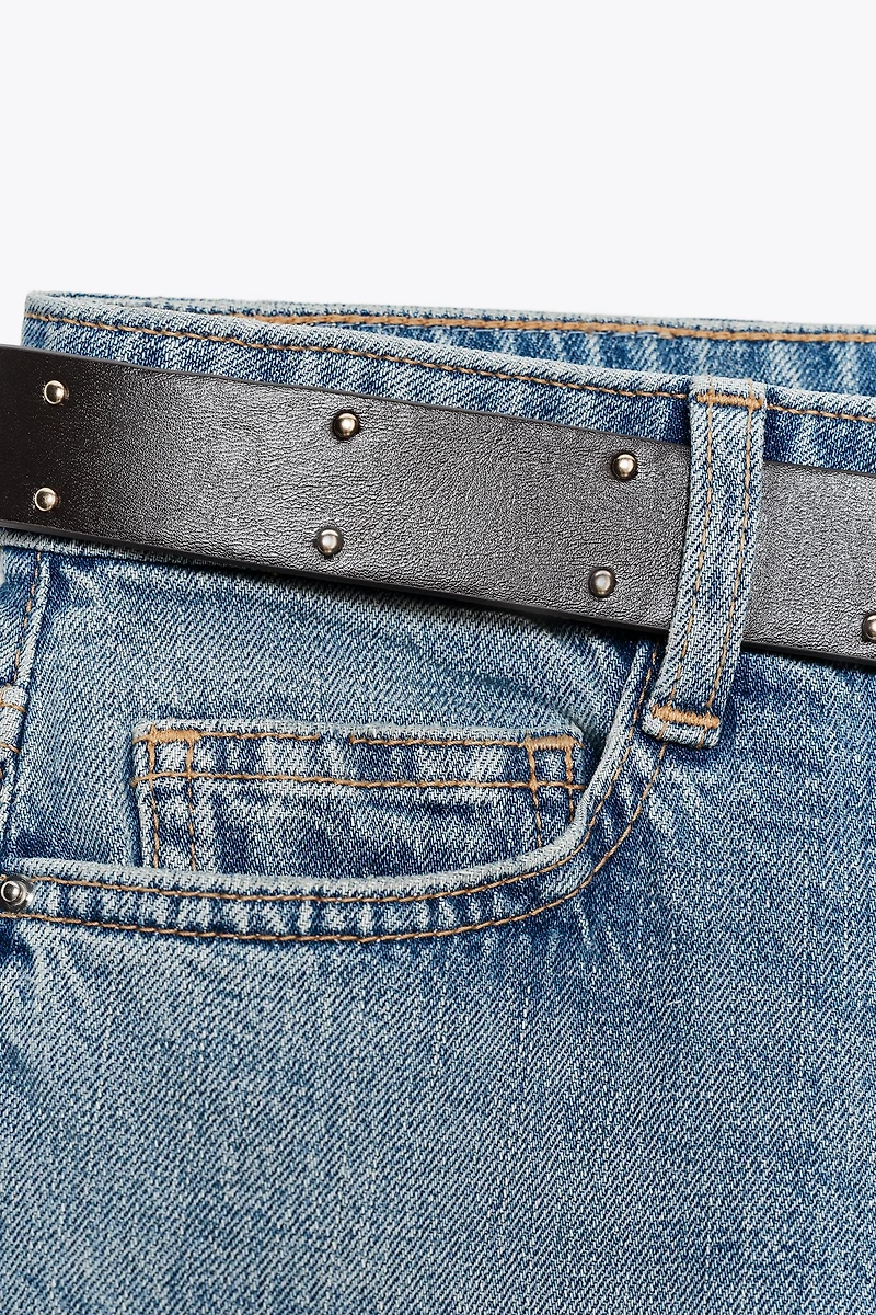 Z1975 MID-RISE STRAIGHT BELTED JEANS