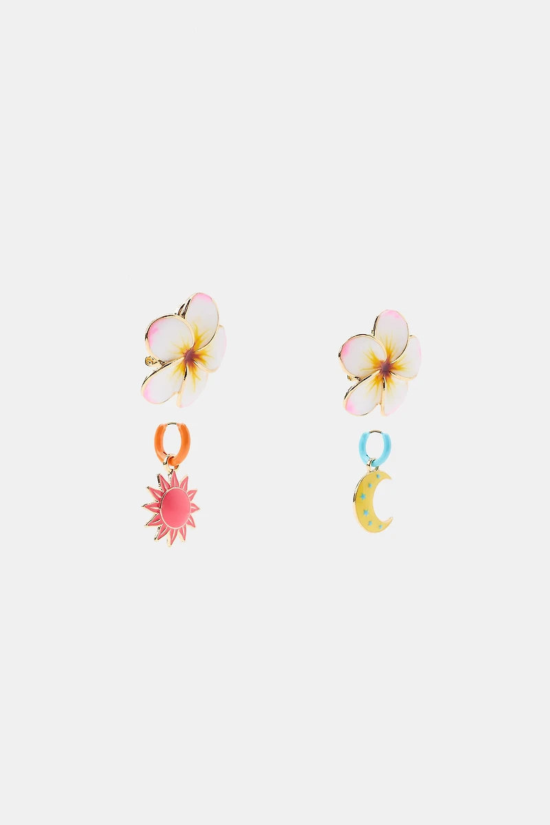 FLOWER, SUN, AND MOON EARRING PACK
