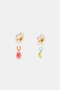 FLOWER, SUN, AND MOON EARRING PACK