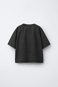 HEAVY WEIGHT T-SHIRT AND WASHED EFFECT RIB FLARE LEGGINGS SET