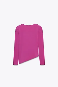 DRAPED SHOULDER PAD TOP
