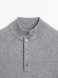 Pull en maille à col camionneur boutonné