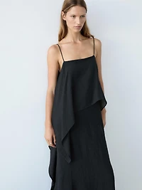 Robe midi à volant asymétrique