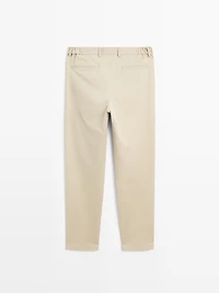 Slim fit trousers with elastic side detail
