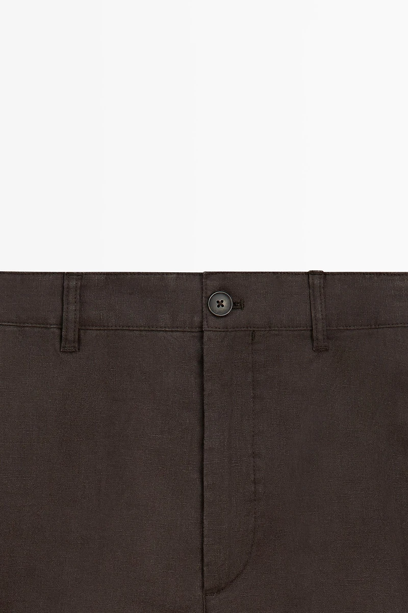 100% linen total look Bermuda shorts