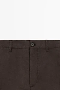 100% linen total look Bermuda shorts