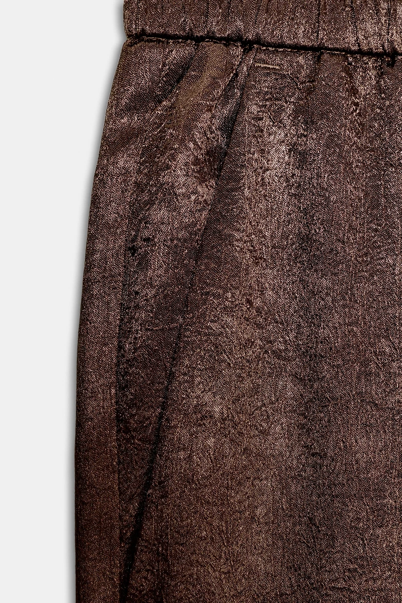 WRINKLE-LOOK FLOWY PANTS