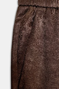 WRINKLE-LOOK FLOWY PANTS