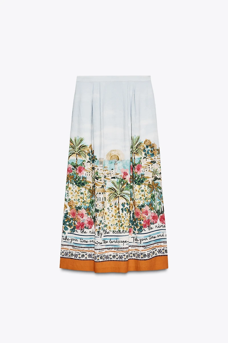 JUPE MIDI CAPE IMPRIMÉE