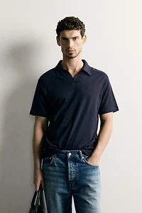 REGULAR FIT STRIPED FLOWY POLO