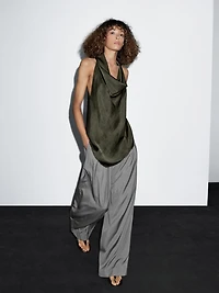 Draped halter top