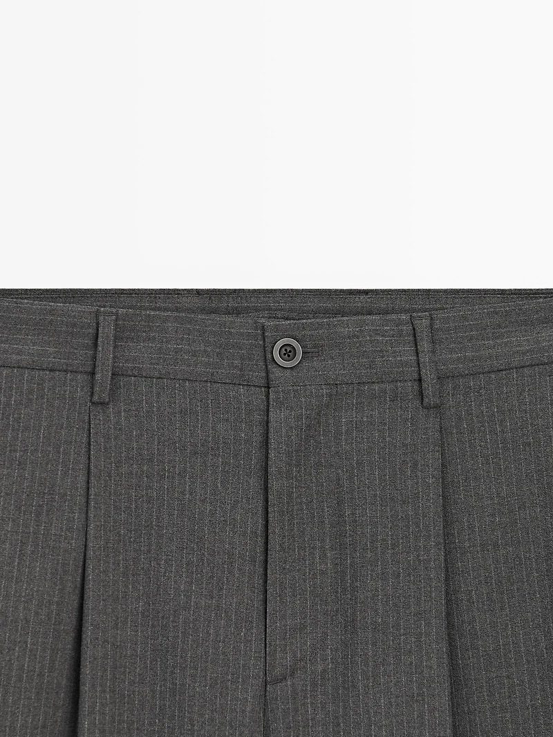 Relaxed fit pinstripe trousers