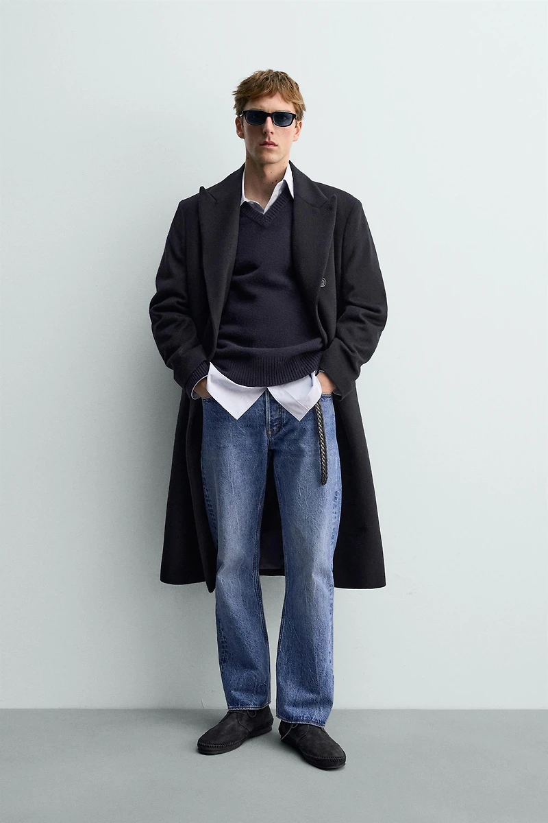 MANTEAU CROISÉ MÉLANGE DE LAINE AARON LEVINE X ZARA