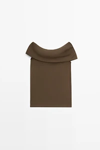 Off-the-shoulder top with jewel detail