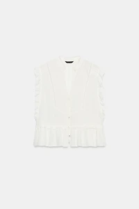 EMBROIDERED RUFFLE TOP