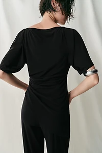 DRAPED CREPE TOP