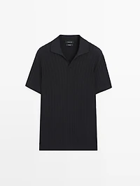 Cable-knit polo sweater