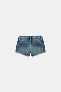 TRF CURVED HIGH-WAIST MINI DENIM SHORTS