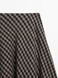 Jupe évasée à carreaux