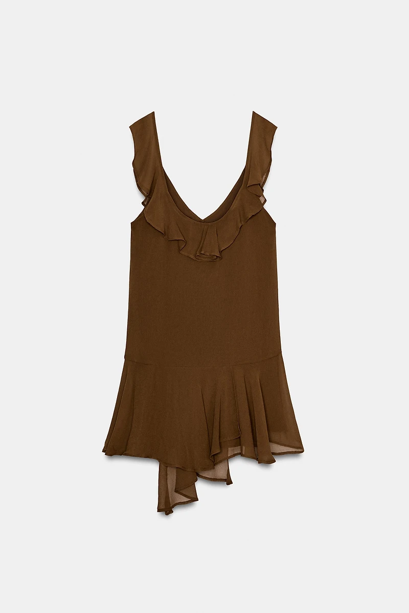 ROBE COURTE À VOLANTS