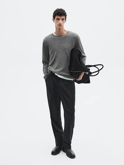 Knit 100% cashmere sweater with crew neck - LIMITED