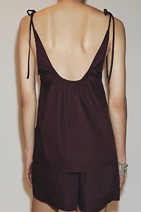 BOW POPLIN TOP