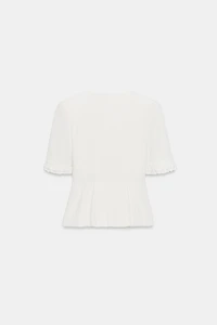 SHORT-SLEEVE RUFFLED PEPLUM JACKET