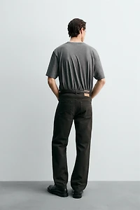 TEXTURED STRAIGHT FIT PANTS