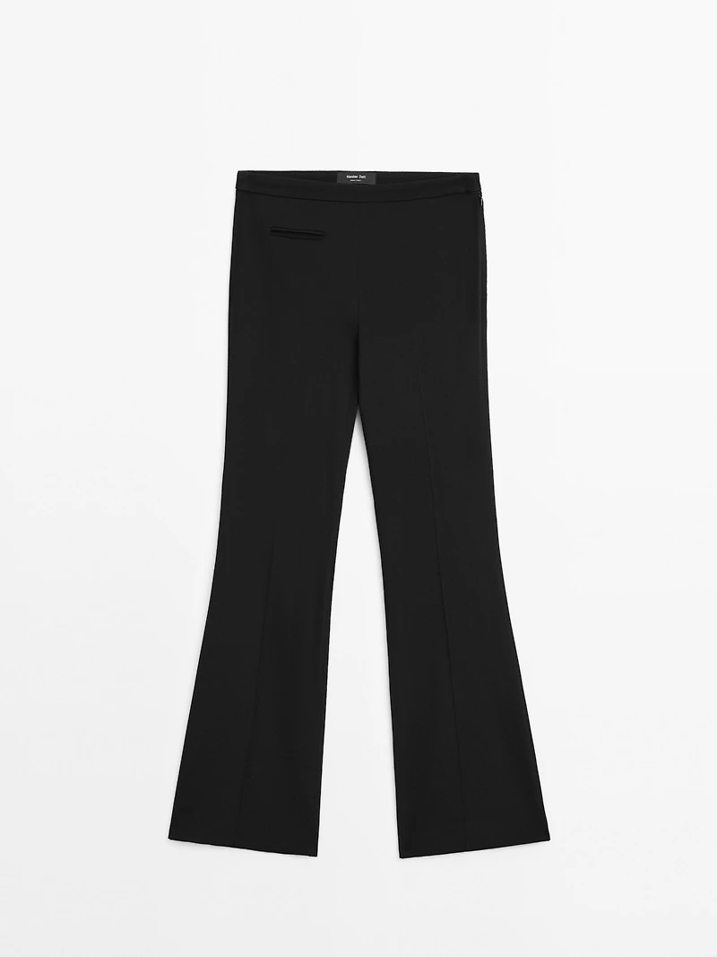 Flared trousers with pocket