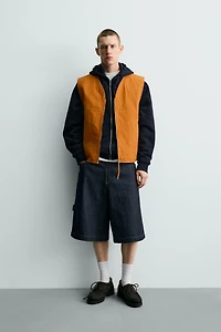 WASHED TOPSTITCHED VEST