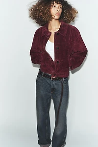 BLOUSON 100% CUIR DAIM