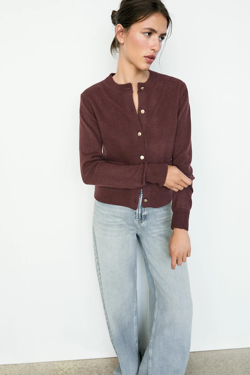 Cardigan boutons dorés