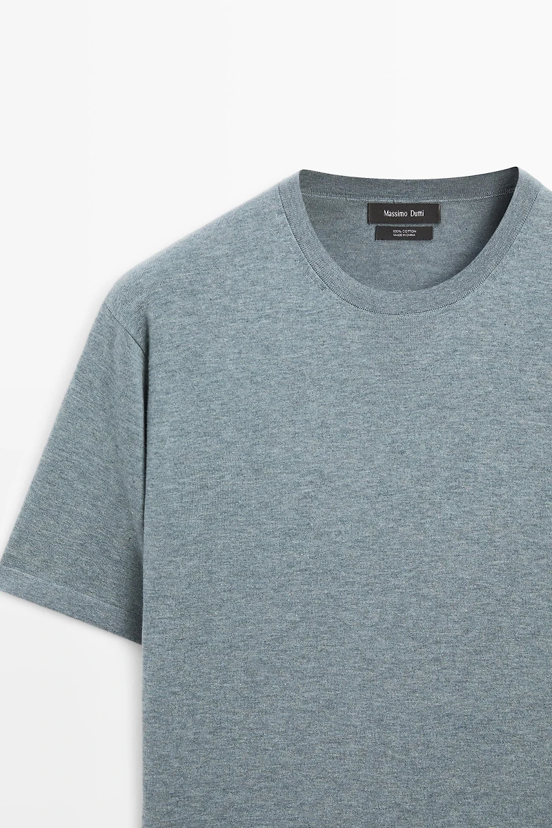 100% cotton short sleeve knit sweater