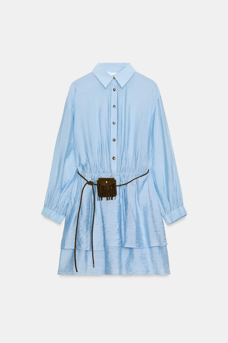 BELTED POCKET SHORT DRESS