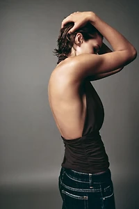 DRAPED HALTER TOP