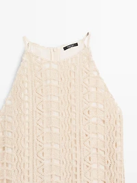 Short openwork dress with metallic detail