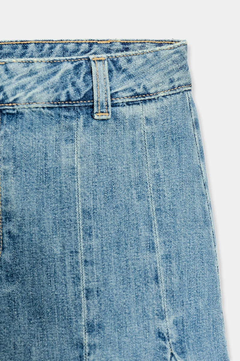 TRF DENIM GODET SKIRT