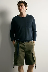 REGULAR FIT CARGO SHORTS WITH TABS