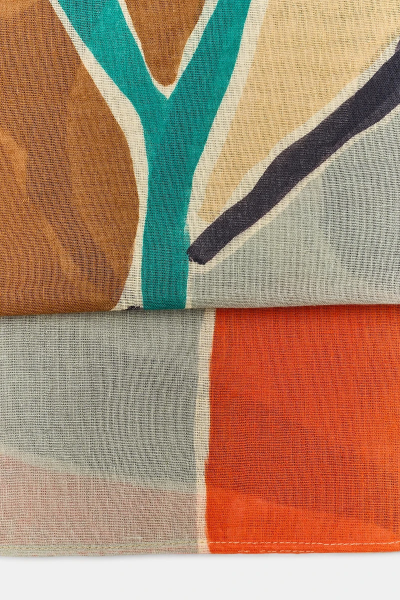 ORGANIC LINEN BLEND PRINTED SCARF