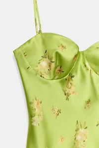FLORAL SATIN MINI DRESS