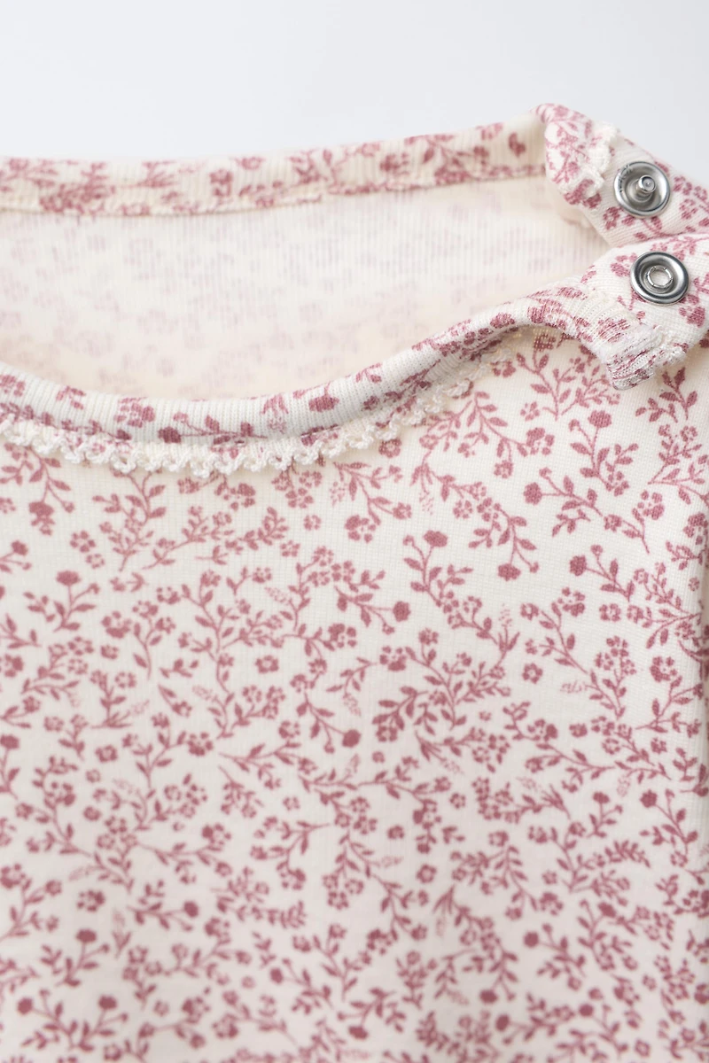 FLORAL BODYSUIT AND LEGGINGS SET