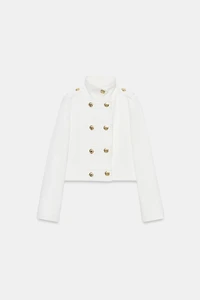 GOLD BUTTON WRAP JACKET