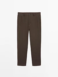 Straight-leg pinstripe trousers