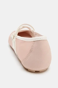 SATIN ATHLETIC BALLET FLATS