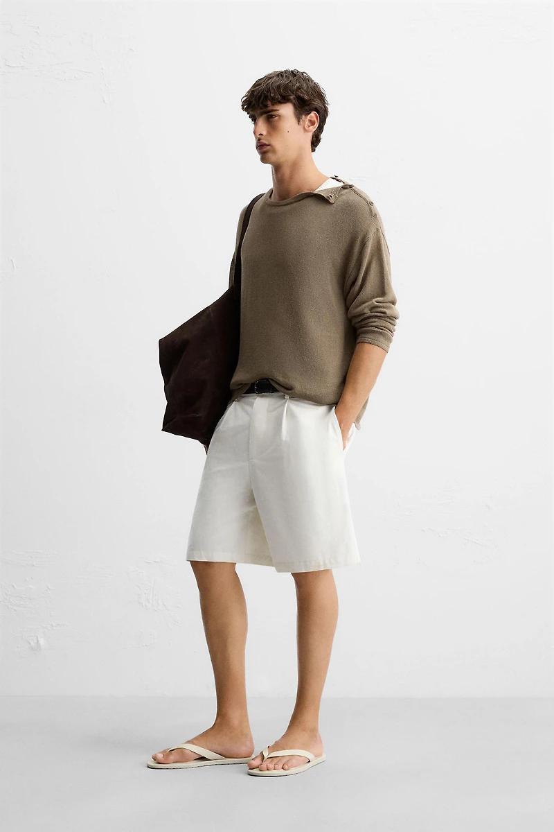 BUTTON KNIT T-SHIRT