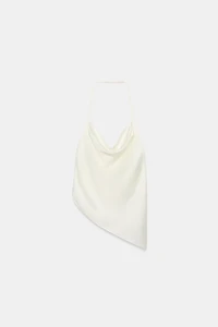 SATIN-EFFECT HALTER TOP