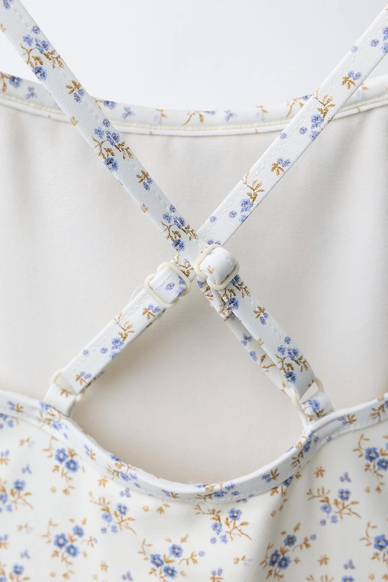 2-6 YEARS/ LACE TRIM FLORAL SWIMSUIT