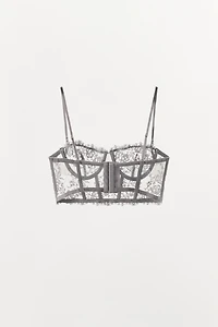 FLORAL EMBROIDERED CORSET BRA